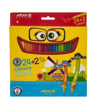 مداد رنگی 2+24 رنگ آریا کد 3017