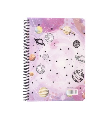 دفتر وزیری جلد P.P سه بعدی 100 برگ سم- طرح فضا