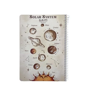 دفتر وزیری کلاسیک 100 برگ سم- طرح Solar System