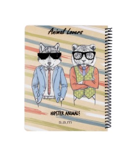دفتر رحلی جلد P.P سه بعدی 100 برگ سم- طرح Hipster Animals