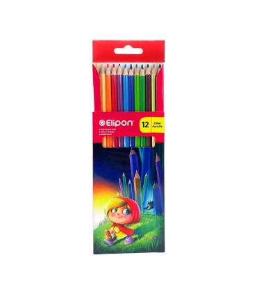 مداد رنگی 12 رنگ الیپون طرح شنل قرمزی