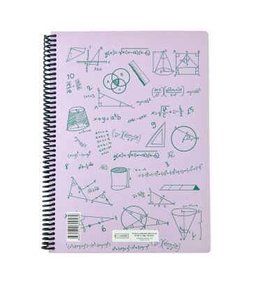 دفتر فرمول ریاضی رحلی دات نوت رنگ صورتی