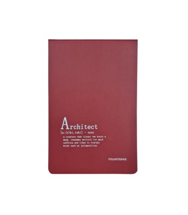 دفتر طراحی پیل مدل کانسپت طرح Architect سایز A5 - رنگ زرشکی