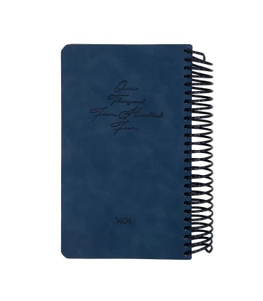 تقویم سال 1404 فنری اروپایی جلد ترمو دات نوت - سرمه ای