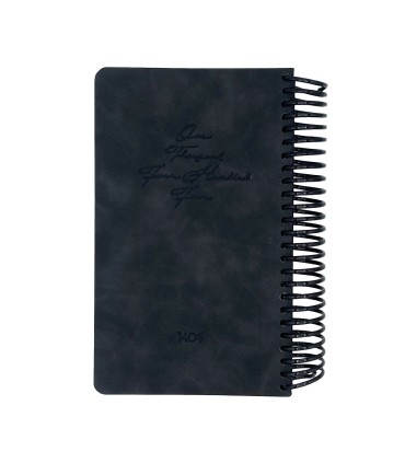 تقویم سال 1404 فنری اروپایی جلد ترمو دات نوت - مشکی