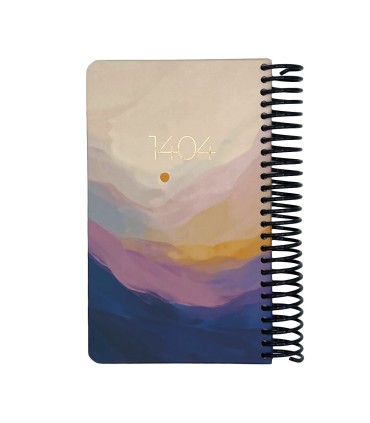 تقویم سال 1404 فنری اروپایی جلد سخت دات نوت - طرح 6