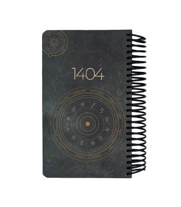 تقویم سال 1404 فنری اروپایی جلد سخت دات نوت - طرح 9