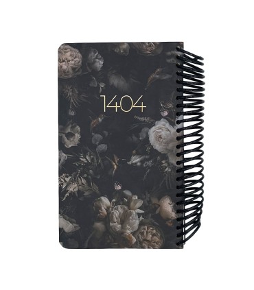 تقویم سال 1404 فنری اروپایی جلد سخت دات نوت - طرح 14