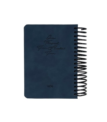 تقویم سال 1404 فنری پالتویی جلد ترمو دات نوت - سرمه ای