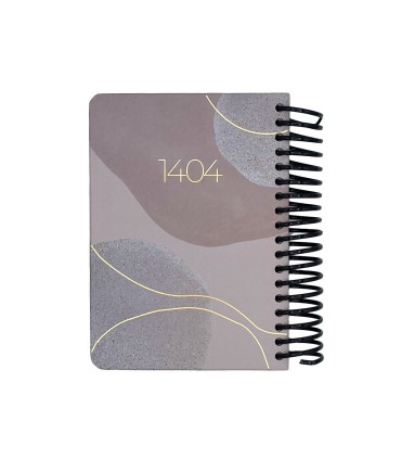 تقویم سال 1404 فنری پالتویی جلد سخت دات نوت - طرح 9