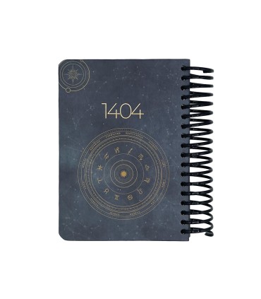 تقویم سال 1404 فنری پالتویی جلد سخت دات نوت - طرح 15