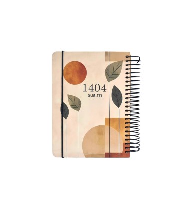 تقویم فنری 1404 سم سایز نیم وزیری- طرح برگ