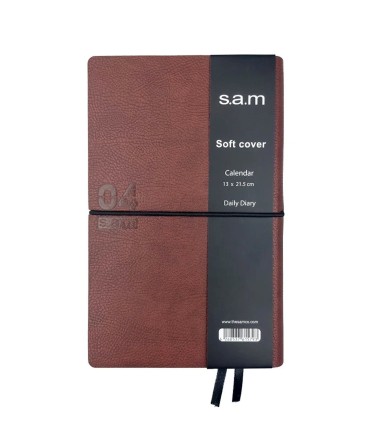 سررسید 1404 سم  SAM مدل سافت کلاسیک اروپایی- قهوه ای تیره