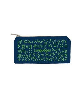 زیپ کیف دات نوت مدل Languages سایز B5 رنگ سرمه ای