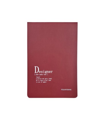 دفتر طراحی پیل مدل کانسپت طرح Designer سایز A5 - رنگ زرشکی