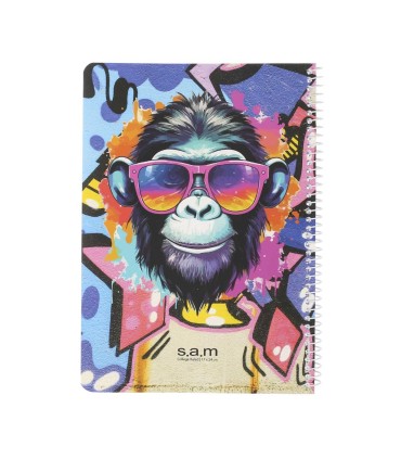 دفتر وزیری فانتزی 80 برگ سم- طرح  Monkey