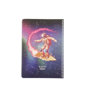 دفتر وزیری فانتزی 80 برگ سم SAM-فضانورد موج سوار