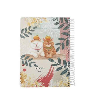 دفتر وزیری فانتزی 80 برگ سم SAM- طرح گربه ملوس