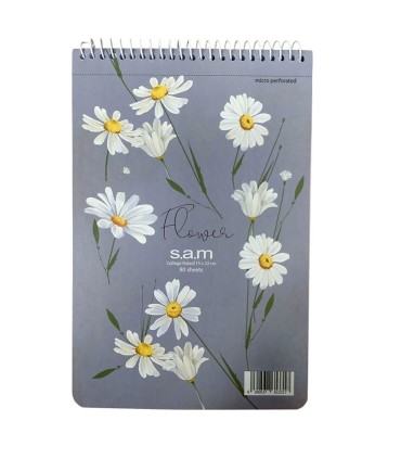 دفتر یادداشت سم با پرفراژ 22×15 سیم از 15 طرح بابونه