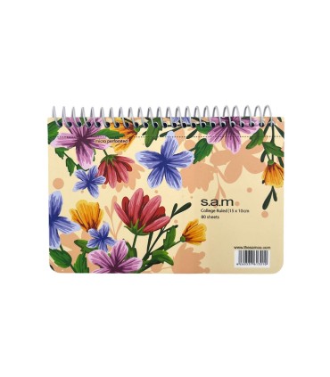 دفتر یادداشت سم با پرفراژ 10×15 سیم از 15 - طرح گلهای رنگی