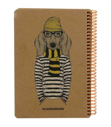 دفترچه سایز A5 سیمی 100 برگ دات نوت سری Coolanimals طرح اسپورت داگ