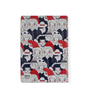 دفتر 100 برگ وزیری سیمی مجلد الیپون - کد 2413256