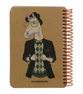 دفترچه سایز A6 سیمی 100 برگ دات نوت سری Coolanimals طرح اسب جنتلمن