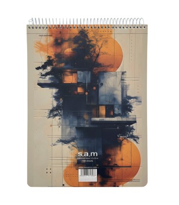 دفتر رحلی شطرنجی با پرفراژ 100 برگ سم - طرح 104