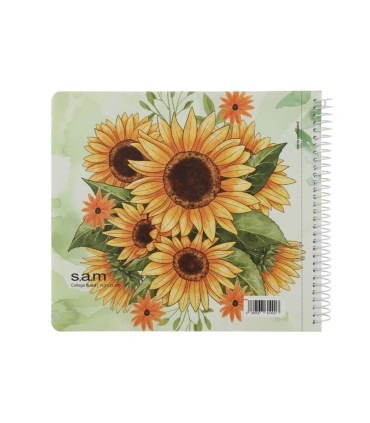 دفتر خشتی 200 برگ سم طرح گل آفتاب گردان
