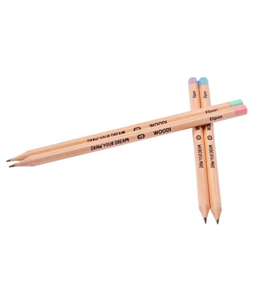 مداد مشکی شش گوش الیپون مدل Woodi