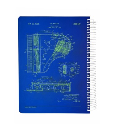دفتر سیمی وزیری جلد سخت  200 برگ بلوپرینت پیل - طرح پیانو