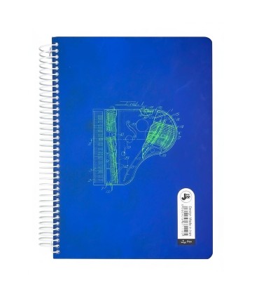 دفتر سیمی وزیری جلد سخت  200 برگ بلوپرینت پیل - طرح پیانو