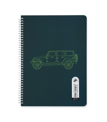 دفتر سیمی وزیری جلد سخت  200 برگ بلوپرینت پیل - طرح جیپ