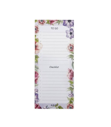 یادداشت چک لیست 52 برگ با پرفراژ سم - طرح گل