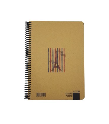 دفتر 100 برگ جلد سخت کرافت- طرح paris