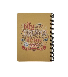 دفتر 100 برگ جلد سخت کرافت- طرح dreams دات نوت
