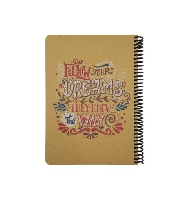 دفتر 100 برگ جلد سخت کرافت- طرح dreams دات نوت