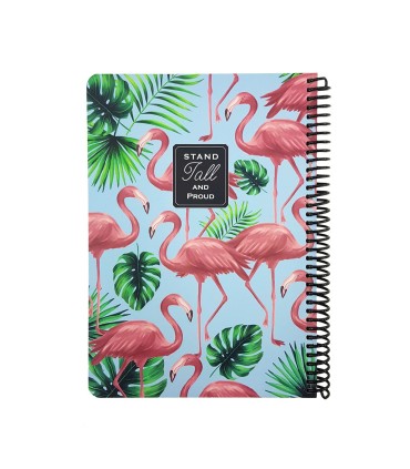 دفتر 100 برگ جلد سخت کلاسیک- طرح فلامینگو