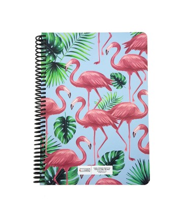 دفتر 100 برگ جلد سخت کلاسیک- طرح فلامینگو