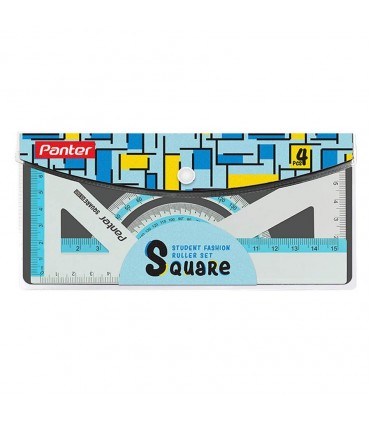 ست 4 تکه خط کش فلزی Square پنتر