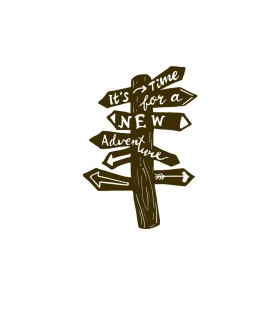 استیکر طرح it's time for a new adventure