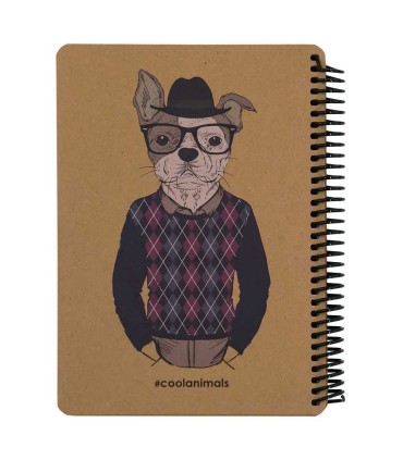 دفترچه سایز A6 سیمی 100 برگ دات نوت سری Coolanimals طرح اسپورت داگ