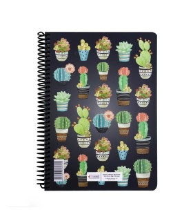 دفتر 100 برگ جلد سخت کلاسیک- طرح کاکتوس 2