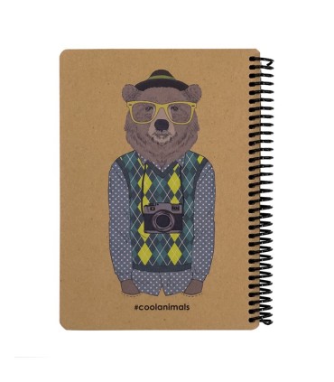دفترچه سایز A6 سیمی 100 برگ دات نوت سری Coolanimals طرح خرس عکاس